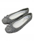 DIANAダイアナ）の古着「超軽量スクエアトゥバレエシューズ」｜シルバー