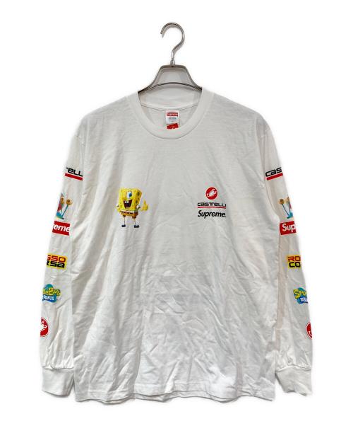 SUPREME（シュプリーム）Supreme (シュプリーム) SpongeBob Castelli Racing L/S Tee ホワイト サイズ:Mの古着・服飾アイテム