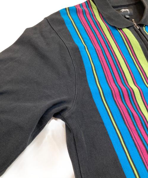 stussy（ステューシー）stussy (ステューシー) Simon Ls ZIP Polo ブラック サイズ:Mの古着・服飾アイテム