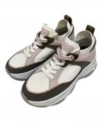 DIANAダイアナ）の古着「ダブルシューレースが可愛い♪異素材コンビスニーカー」｜ピンク×ブラウン