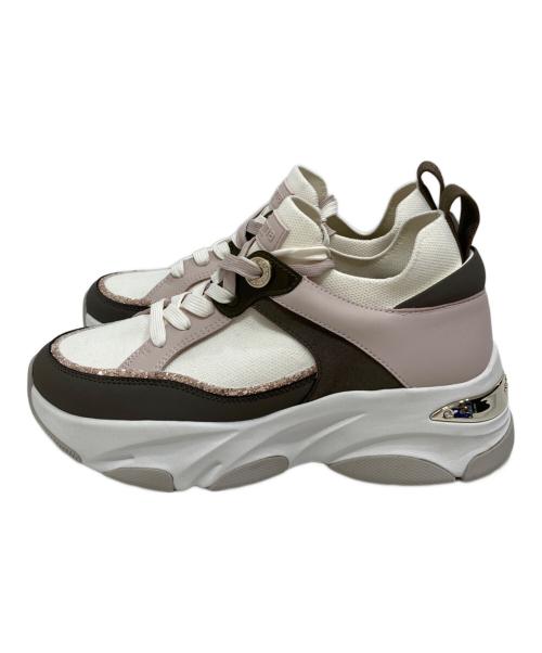 DIANA（ダイアナ）DIANA (ダイアナ) ダブルシューレースが可愛い♪異素材コンビスニーカー ピンク×ブラウン サイズ:SIZE 23.5cmの古着・服飾アイテム