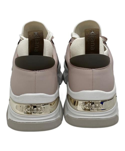 DIANA（ダイアナ）DIANA (ダイアナ) ダブルシューレースが可愛い♪異素材コンビスニーカー ピンク×ブラウン サイズ:SIZE 23.5cmの古着・服飾アイテム