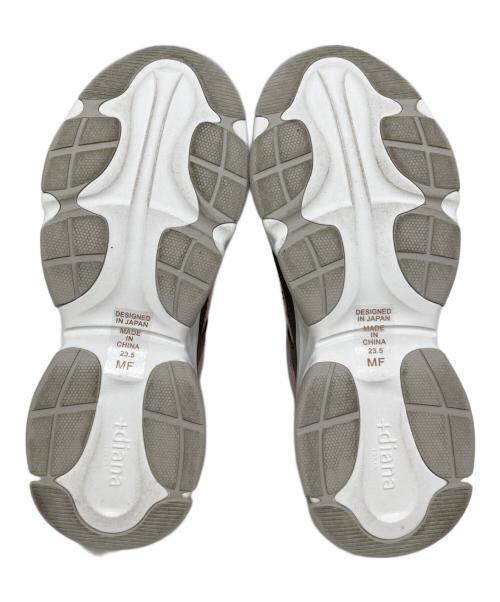 DIANA（ダイアナ）DIANA (ダイアナ) ダブルシューレースが可愛い♪異素材コンビスニーカー ピンク×ブラウン サイズ:SIZE 23.5cmの古着・服飾アイテム