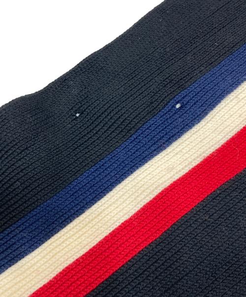 MONCLER（モンクレール）MONCLER (モンクレール) トリコロール フリンジ マフラー ブラックの古着・服飾アイテム