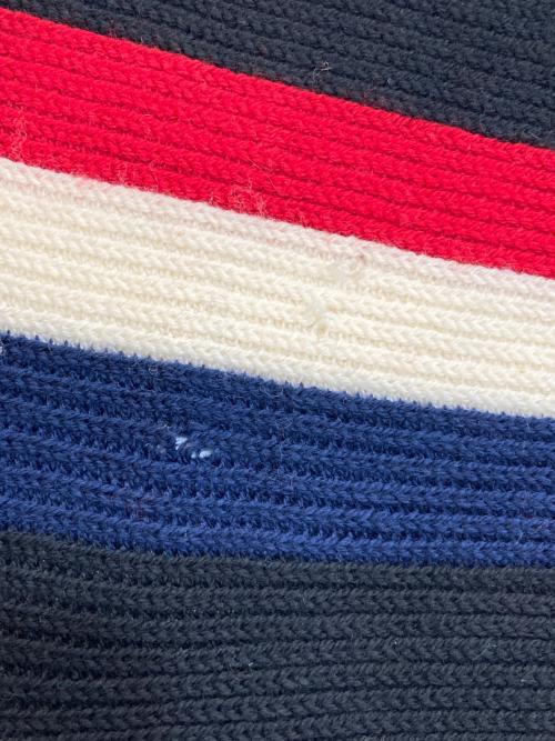 MONCLER（モンクレール）MONCLER (モンクレール) トリコロール フリンジ マフラー ブラックの古着・服飾アイテム