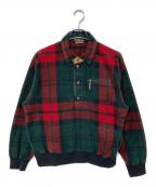 POLO RALPH LAURENポロ・ラルフローレン）の古着「スナップボタンハーフフリースプルオーバー」｜グリーン×レッド