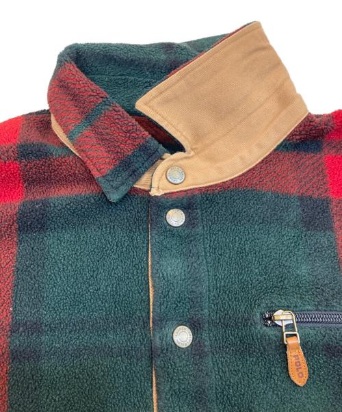 POLO RALPH LAUREN（ポロ・ラルフローレン）POLO RALPH LAUREN (ポロ・ラルフローレン) スナップボタンハーフフリースプルオーバー グリーン×レッド サイズ:Mの古着・服飾アイテム