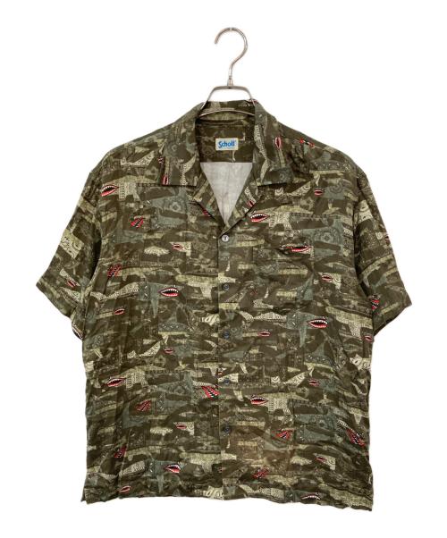 Schott（ショット）Schott (ショット) HAWAIIAN SHIRT BANDANA SHARK/ハワイアンシャツバンダナシャーク カーキ サイズ:SIZE Mの古着・服飾アイテム