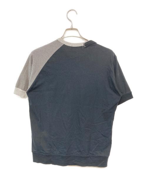 KOLOR（カラー）KOLOR (カラー) Asymmetric Border Tee/シンメトリックボーダーティー ブラック サイズ:SIZE 1の古着・服飾アイテム