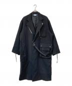 MAISON SPECIALメゾンスペシャル）の古着「プライムオーバータイロッケンミリタリーコート」｜ブラック