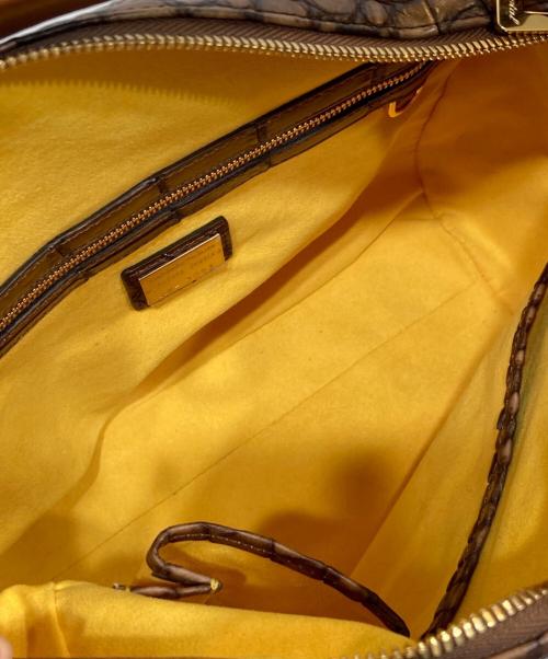 LEATHER JEWELS（レザージュエルズ）LEATHER JEWELS (レザージュエルズ) クロコダイル型押しショルダーバッグ ブラウンの古着・服飾アイテム