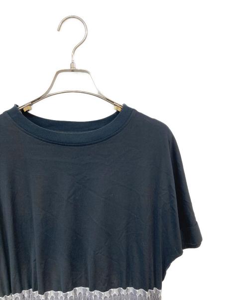 BLUE LABEL CRESTBRIDGE（ブルーレーベルクレストブリッジ）BLUE LABEL CRESTBRIDGE (ブルーレーベルクレストブリッジ) 切替ワンピース ブラック×グレー サイズ:SIZE 36の古着・服飾アイテム