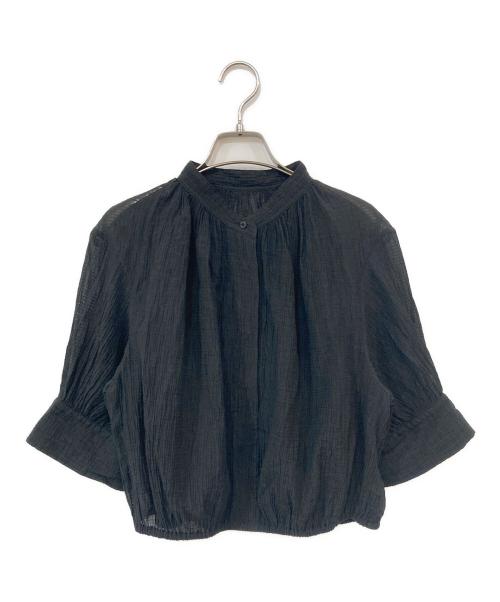 Spick and Span（スピック＆スパン）Spick and Span (スピックアンドスパン) シアー楊柳ギャザーブラウス ブラック サイズ:不明の古着・服飾アイテム