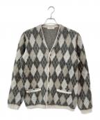 RADIALLラディアル）の古着「アーガイル柄モヘヤ混カーディガン」｜カーキ