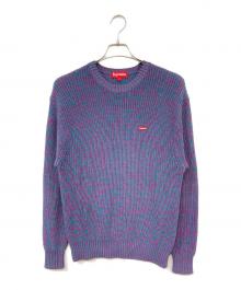 SUPREME（シュプリーム）の古着「Melange Rib Knit Sweater Small Box Logo/メランジリブニットセータースモールボックスロゴ」｜パープル
