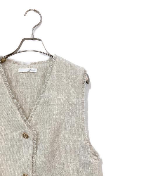 COLLAGE GALLARDAGALANTE（コラージュ ガリャルダガランテ）COLLAGE GALLARDAGALANTE (コラージュ ガリャルダガランテ) ツイードベスト ホワイト サイズ:SIZE Freeの古着・服飾アイテム