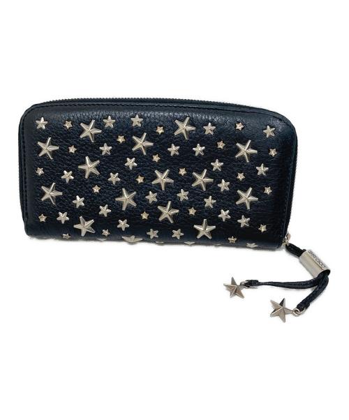 JIMMY CHOO（ジミーチュウ）JIMMY CHOO (ジミーチュウ) スタースタッズ長財布 ブラックの古着・服飾アイテム