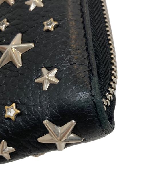 JIMMY CHOO（ジミーチュウ）JIMMY CHOO (ジミーチュウ) スタースタッズ長財布 ブラックの古着・服飾アイテム