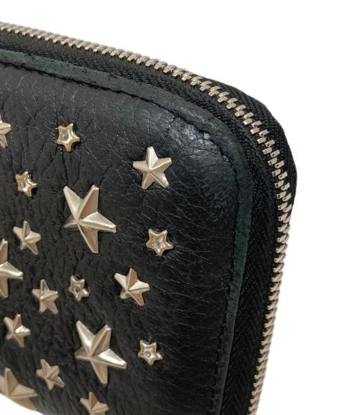 JIMMY CHOO（ジミーチュウ）JIMMY CHOO (ジミーチュウ) スタースタッズ長財布 ブラックの古着・服飾アイテム
