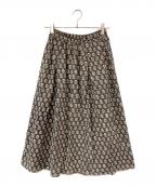 KAGUREカグレ）の古着「エスニックプリントコットンスカート」｜ブラック