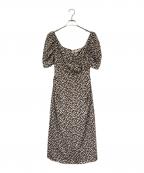 HER LIP TOハーリップトゥ）の古着「Cherry Pattern Cache-Coeur One-Piece/チェリーパターンカシュクールワンピース」｜ベージュ