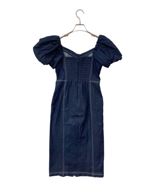 HER LIP TO（ハーリップトゥ）HER LIP TO (ハーリップトゥ) Puff Sleeve Midi Dress/パフスリーブミディドレス ネイビー サイズ:SIZE Mの古着・服飾アイテム
