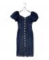 HER LIP TO（ハーリップトゥ）の古着「Puff Sleeve Midi Dress/パフスリーブミディドレス」｜ネイビー