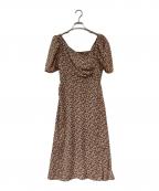 HER LIP TOハーリップトゥ）の古着「チェリーパターンワンピース」｜ベージュ