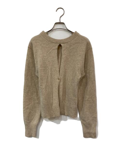 CLANE（クラネ）CLANE (クラネ) W FACE CENTER SLIT KNIT TOPS/Wフェイスセンタースリットニットトップ ベージュ サイズ:SIZE 1の古着・服飾アイテム