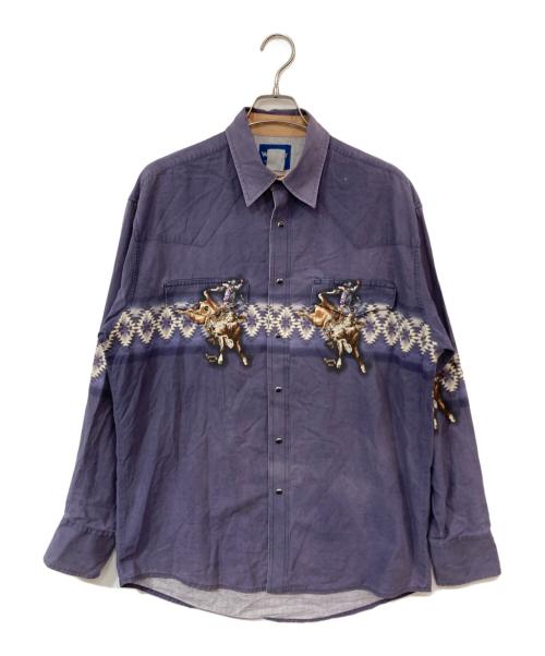 Wrangler（ラングラー）Wrangler (ラングラー) プリントウエスタンシャツ パープル サイズ:無しの古着・服飾アイテム