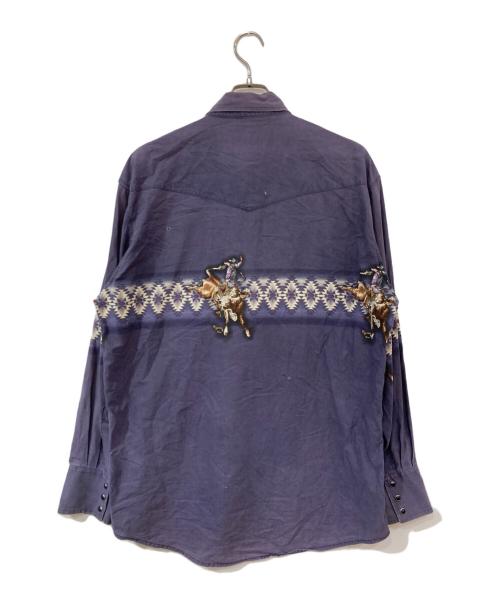 Wrangler（ラングラー）Wrangler (ラングラー) プリントウエスタンシャツ パープル サイズ:無しの古着・服飾アイテム