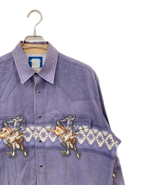 Wrangler（ラングラー）Wrangler (ラングラー) プリントウエスタンシャツ パープル サイズ:無しの古着・服飾アイテム