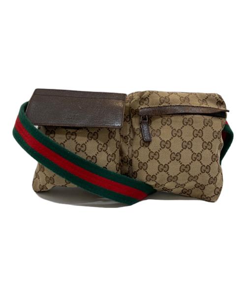 GUCCI（グッチ）GUCCI (グッチ) ウエストポーチ ブラウンの古着・服飾アイテム