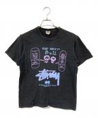 stussyステューシー）の古着「プリントTシャツ」｜ブラック