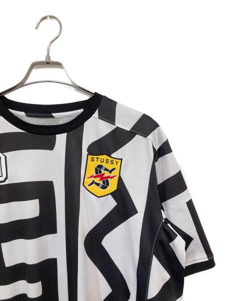 stussy（ステューシー）stussy (ステューシー) ゲームシャツ ブラック×ホワイト サイズ:SIZE XLの古着・服飾アイテム