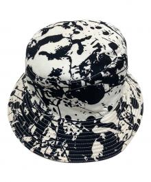 HERMES（エルメス）の古着「ペンキ柄バケットハット」｜ホワイト×ブラック
