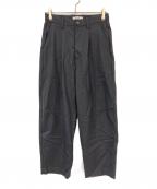 cornierコルニエ）の古着「ウールワイドタックスラックス」｜ブラック