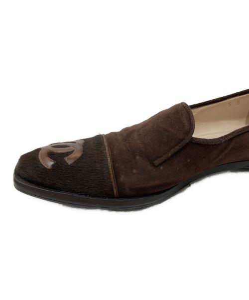 CHANEL（シャネル）CHANEL (シャネル) ココマーク スウェードハラコシューズ ブラウン サイズ:35の古着・服飾アイテム