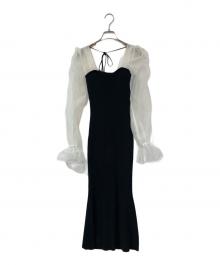 amerge.（アメルジュ）の古着「ニット切替ワンピース」｜ブラック