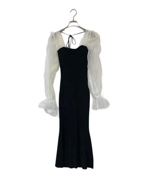 amerge.（アメルジュ）amerge. (アメルジュ) ニット切替ワンピース ブラック サイズ:SIZE Mの古着・服飾アイテム