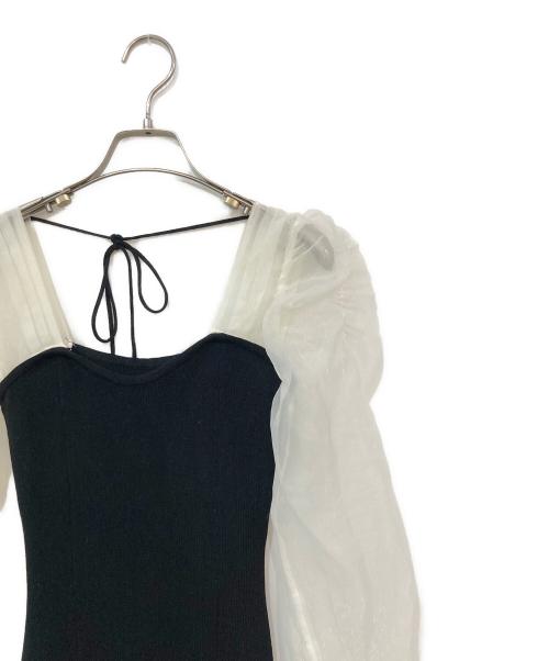 amerge.（アメルジュ）amerge. (アメルジュ) ニット切替ワンピース ブラック サイズ:SIZE Mの古着・服飾アイテム