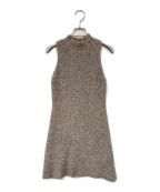 Snidelスナイデル）の古着「ミニニットワンピース」｜ベージュ