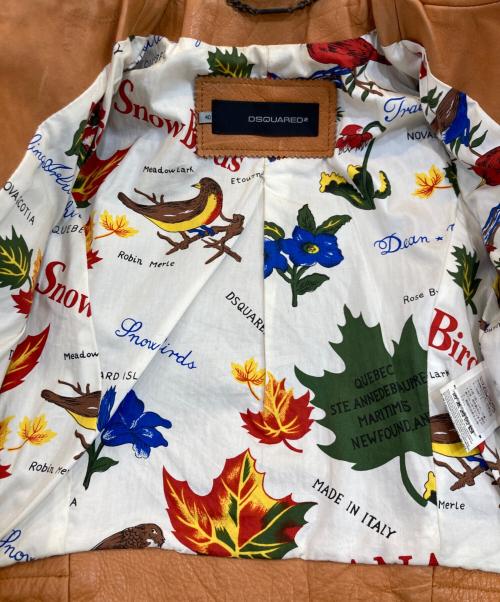 DSQUARED2（ディースクエアード）DSQUARED2 (ディースクエアード) レザーバイカージャケット ブラウン サイズ:40の古着・服飾アイテム