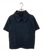 Mila Owenミラオーウェン）の古着「2WAYハーフスリーブポロニット」｜ブラック