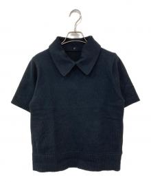 Mila Owen（ミラオーウェン）の古着「2WAYハーフスリーブポロニット」｜ブラック