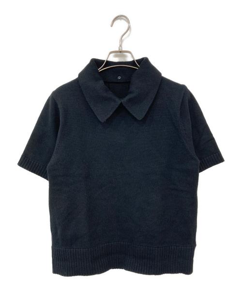 Mila Owen（ミラオーウェン）Mila Owen (ミラオーウェン) 2WAYハーフスリーブポロニット ブラックの古着・服飾アイテム