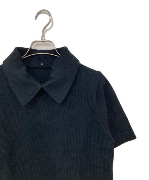 Mila Owen（ミラオーウェン）Mila Owen (ミラオーウェン) 2WAYハーフスリーブポロニット ブラックの古着・服飾アイテム