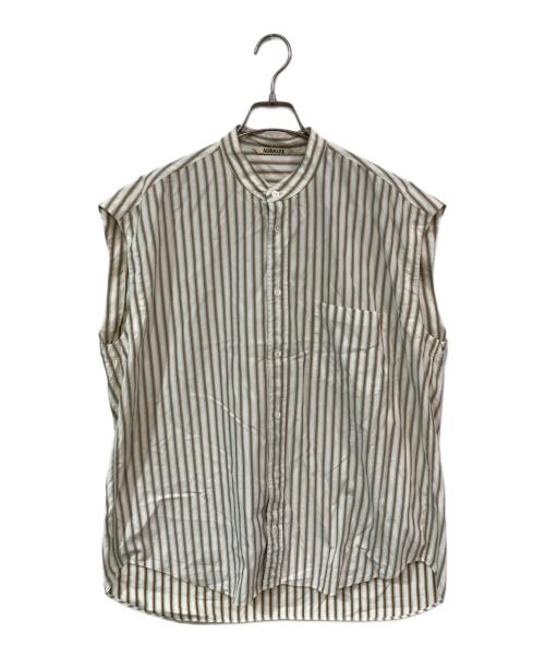 AURALEE（オーラリー）AURALEE (オーラリー) WASHED FINX TWILL STRIPE SLEEVELESS SHIRTS/ウォッシュドフィンクスツイルストライプスリーブレスシャツ マルチカラー サイズ:SIZE 1の古着・服飾アイテム