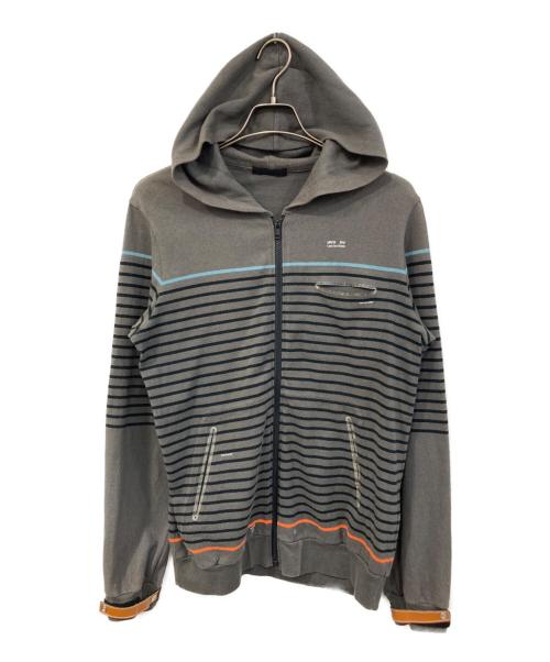 UNDERCOVERISM（アンダーカバーイズム）UNDERCOVERISM (アンダーカバーイズム) ボーダージップパーカー グレー サイズ:SIZE 2の古着・服飾アイテム