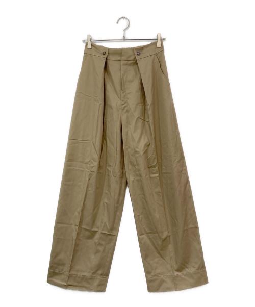 &ellecy（アンドエルシー）&ellecy (アンドエルシー) タックチノトラウザー ベージュ サイズ:SIZE Mの古着・服飾アイテム